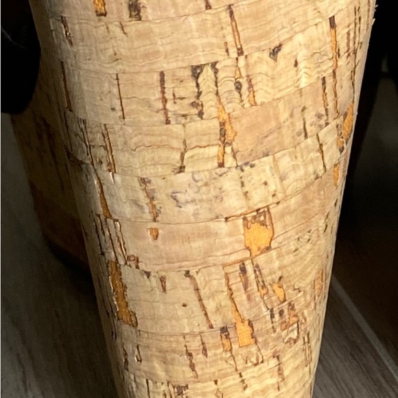 Nine West Woman Black Wedge Cork Leather Slide size 8M - Picture 8 of 11